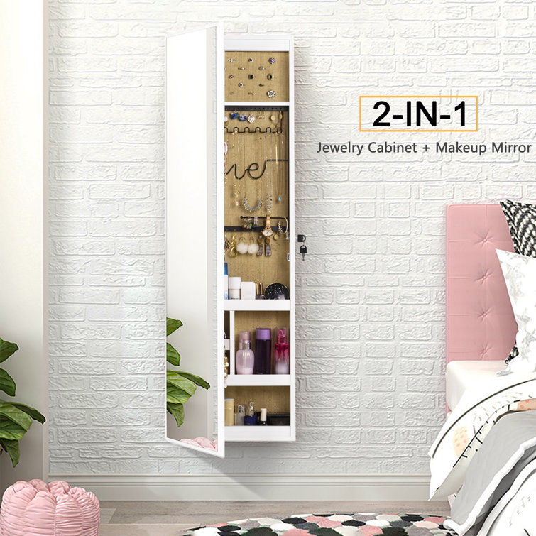 Full length wall clearance mirror with storage